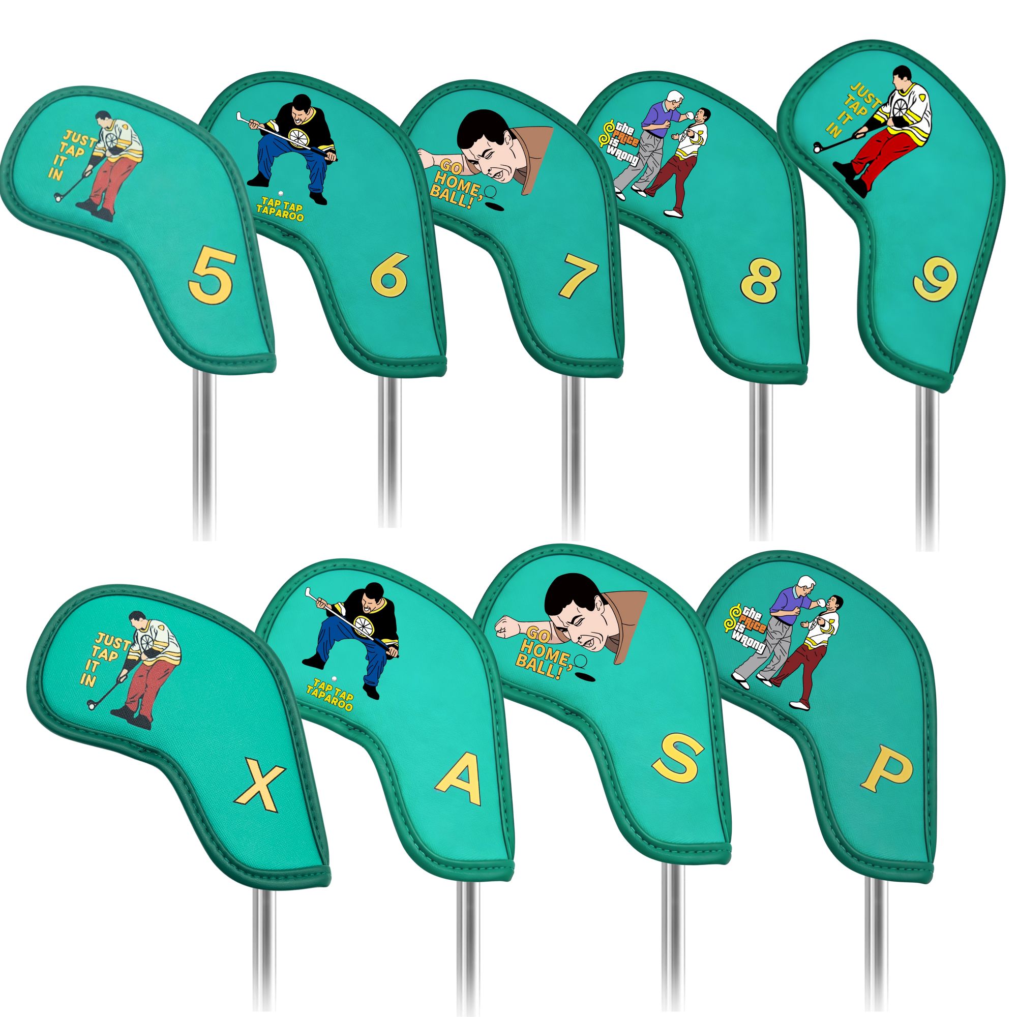 Golf Equipment Suppliers - 9 stuks golfijzerhoezen met grappig cartoonontwerp,