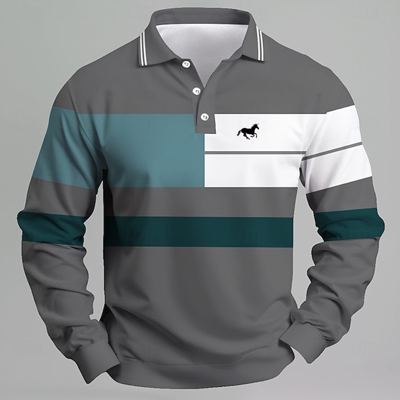 Gestreept herenpoloshirt met e - Golf Equipment Logo recensie en prijs