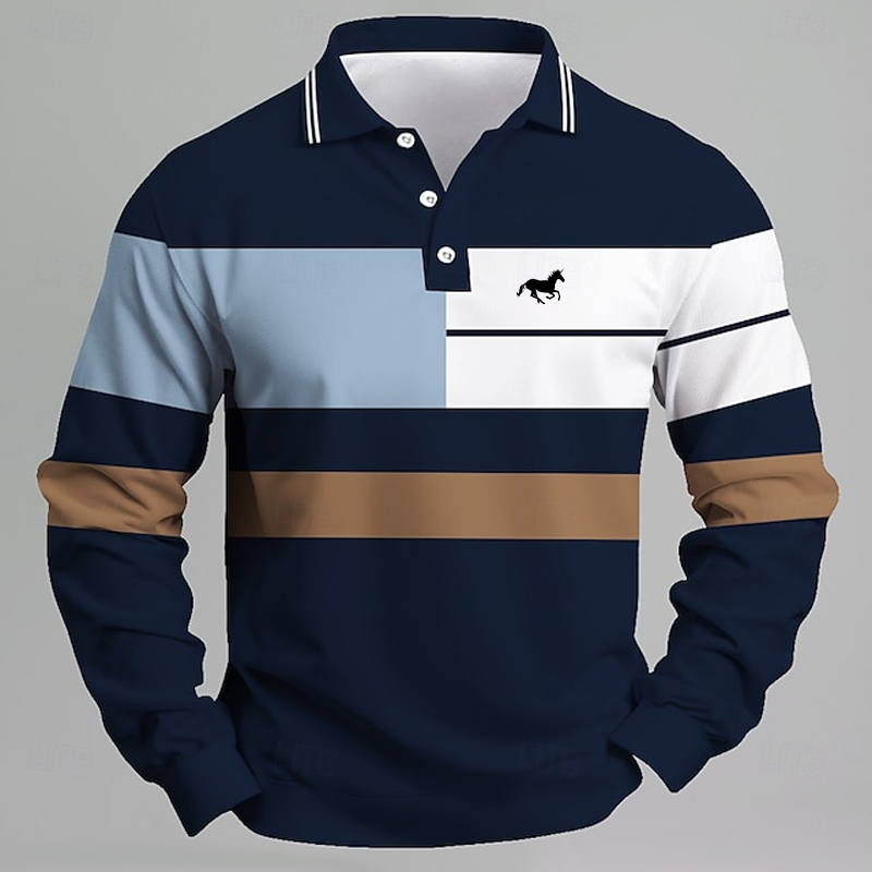 Gestreept herenpoloshirt met e - Golf Equipment Logo recensie en prijs